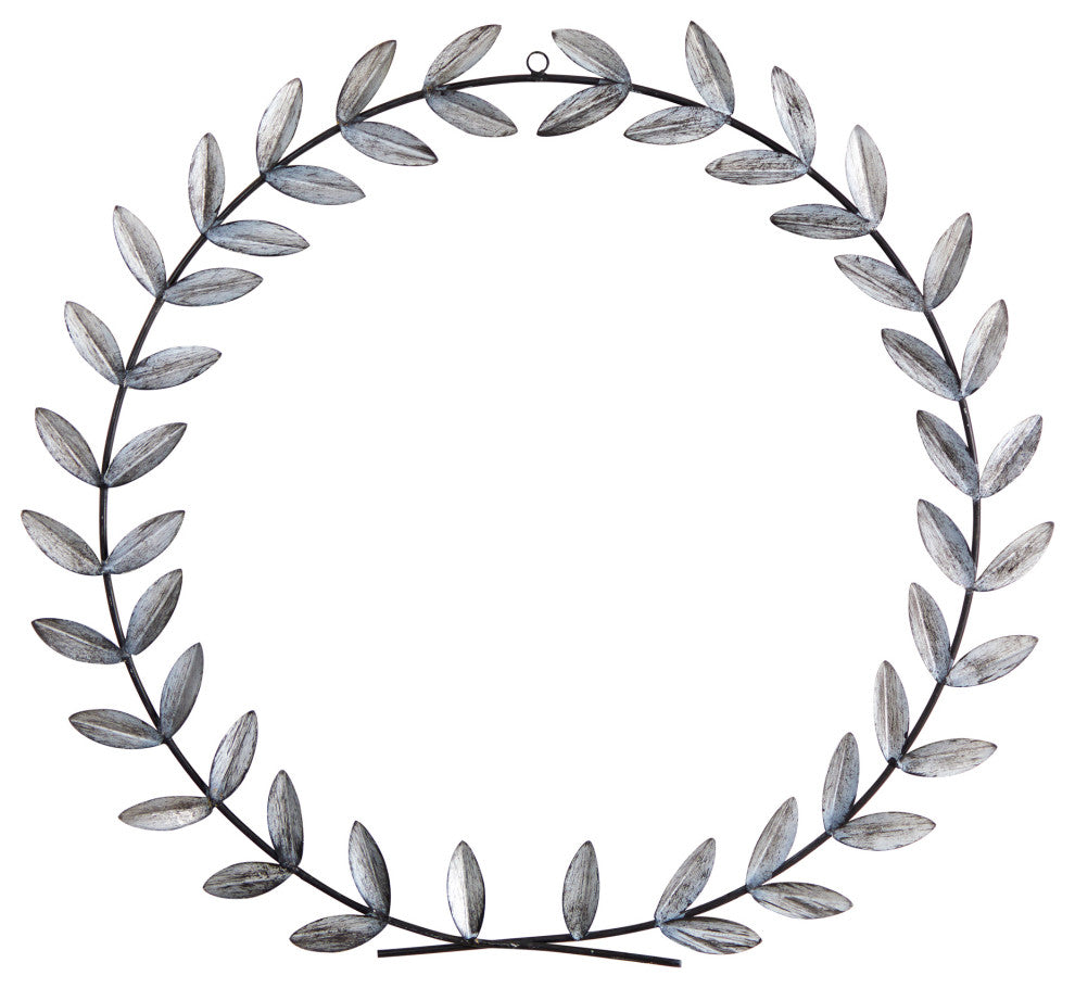 Nearly Natural 7059 20x20 White Metal Olive Leaf Wall Decor