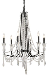 Varaluz 270C06 Barcelona 6 Light 27"W Crystal Chandelier - Onyx