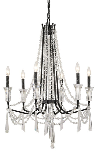Varaluz 270C06 Barcelona 6 Light 27"W Crystal Chandelier - Onyx