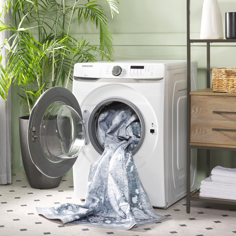 Safavieh Arizona Machine-Washable Collection ARZ118 Rug, Light Grey/Grey Green, 4'x6'