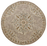 Traditional Cottage Medallion Round Rug, 4' Round