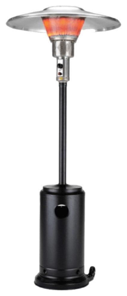 40000 BTU Black Steel Propane Cylindrical Pole Standing Patio Heater