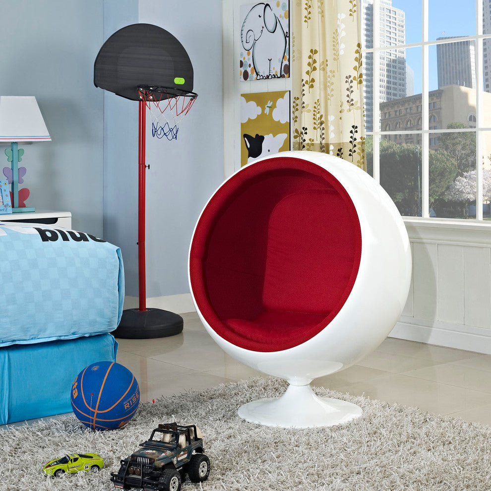 Modern Contemporary Living Room Kids Chair Red