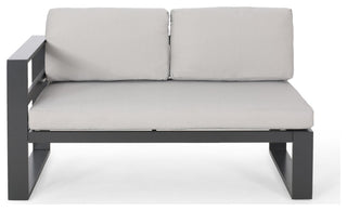 Queena Outdoor Aluminum Sofa Sectional with Coffee Table
