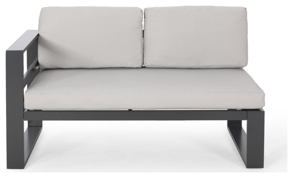 Queena Outdoor Aluminum Sofa Sectional with Coffee Table