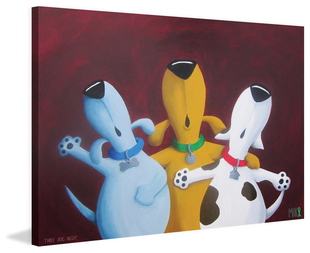 Marmont Hill, "Three Dog Night" by Mike Taylor Painting on Wrapped Canvas, 36x24