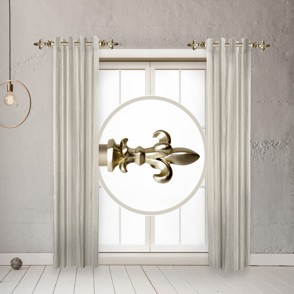 Silas 1" Diameter Side Curtain Rod 12-20", Set of 2, Light Gold