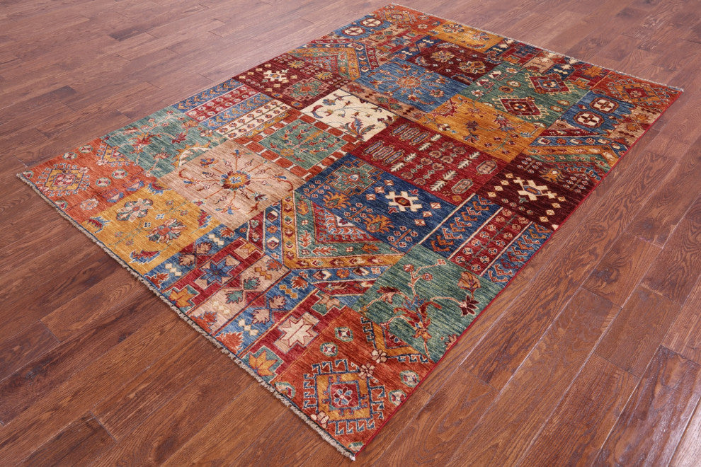 Super Kazak Handmade Wool Rug 5' 7" X 7' 7" Q11091