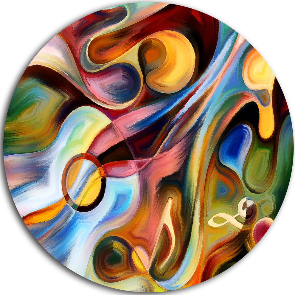 Music Beyond The Frames, Music Abstract Large Disc Metal Wall Art, 11"