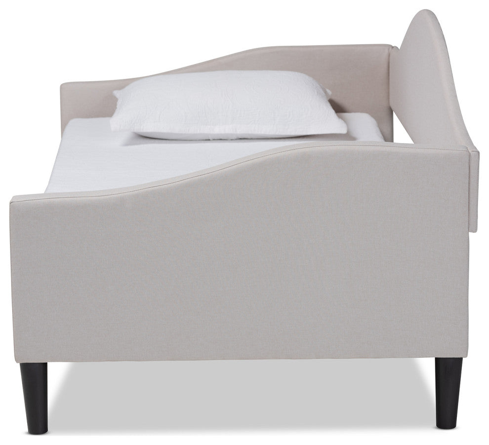 Selena Contemporary Fabric Upholstered Twin Daybed, Beige