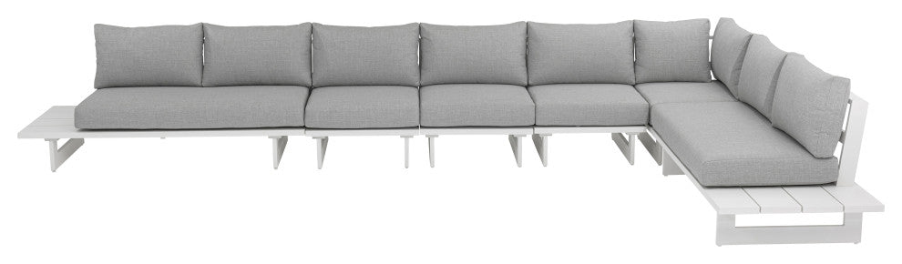 Maldives Grey Water Resistant Fabric Outdoor Patio Modular Sectional