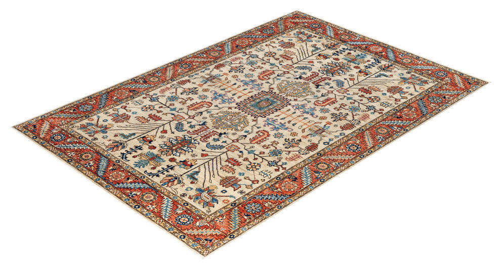 Serapi One-of-a-Kind Hand-Knotted Area Rug Light Gray, 6'2" x 9'0"
