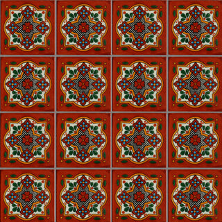 4-Piece Tepupa Talavera Mexican Tile, 6x6"