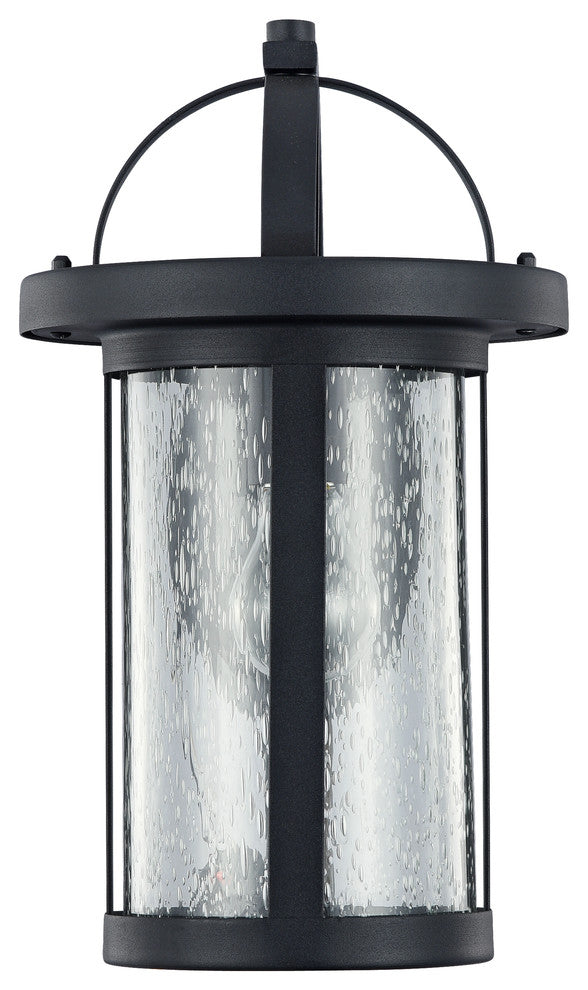 ANGELO Transitional 1 Light Black Outdoor Wall Sconce 14"