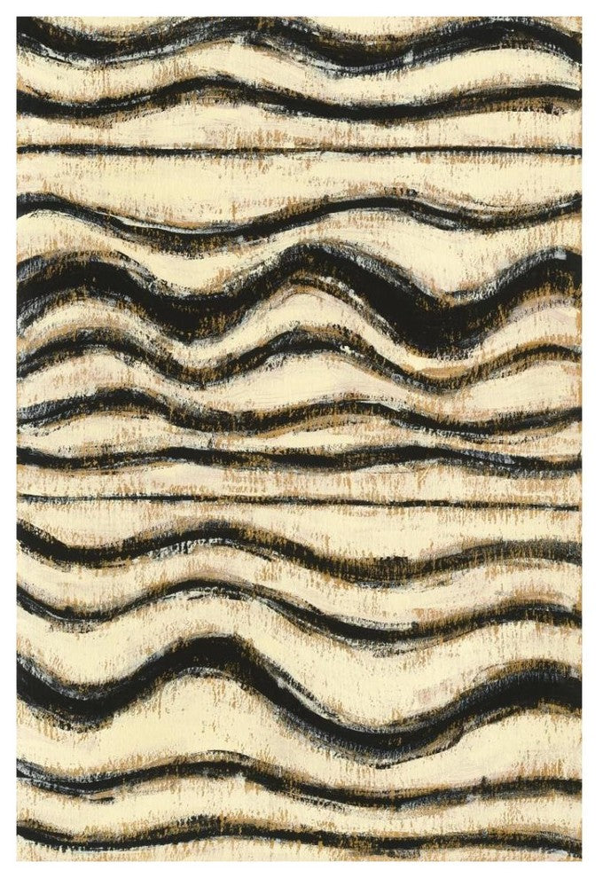 "Black and Gold Geometric I" Digital Paper Print by Shirley Novak, 26"x38"