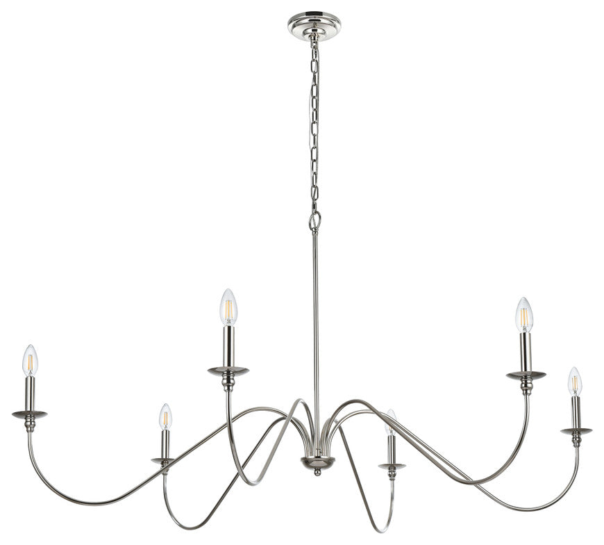 Living District Rohan 54" Chandelier in Polished Nickel