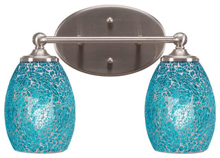 Capri 2-Light Bath Bar, Brushed Nickel/Turquoise Fusion