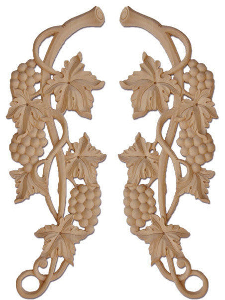 Artesia Wood Carvings, White Hardwood/Bass, Medium , 2-Piece Set