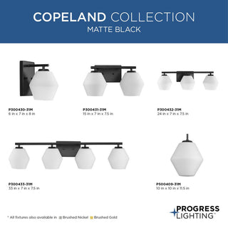 Copeland Collection Four-Light Matte Black Mid-Century Modern Vanity Light