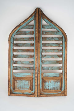Vintage Inspired Saloon Doors, Pair, 24"x36", Turquoise