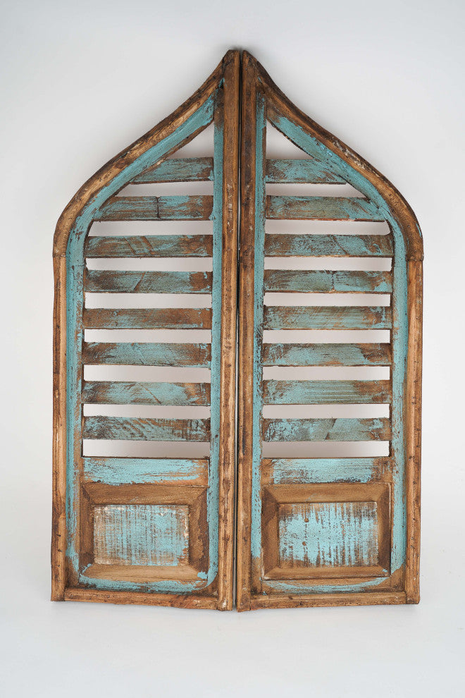 Vintage Inspired Saloon Doors, Pair, 24"x36", Turquoise