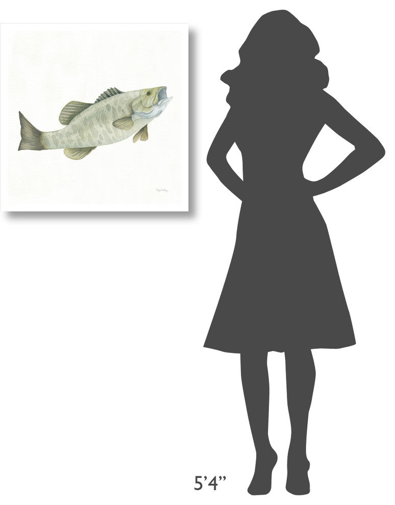 "Gone Fishin Small Mouth" Digital Paper Print by Elyse DeNeige, 26"x26"