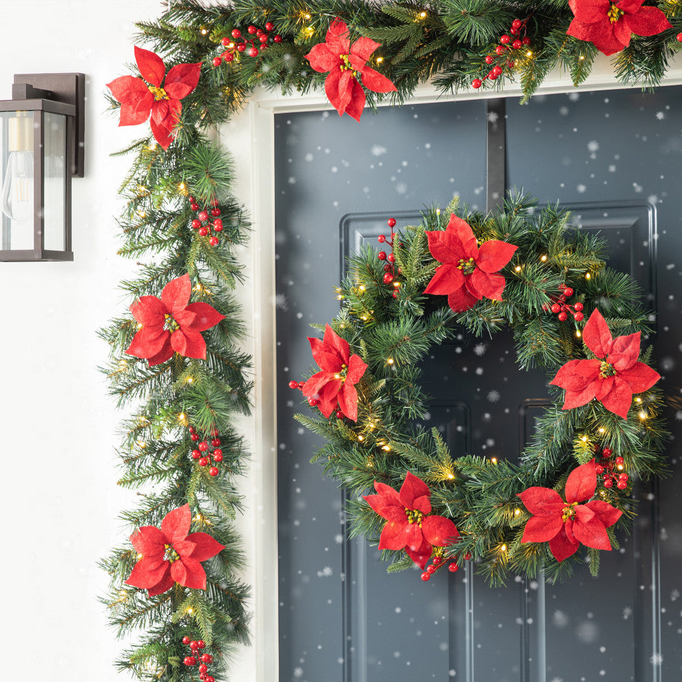 2-Pack 9' Pre-Lit Christmas Garland with Lights