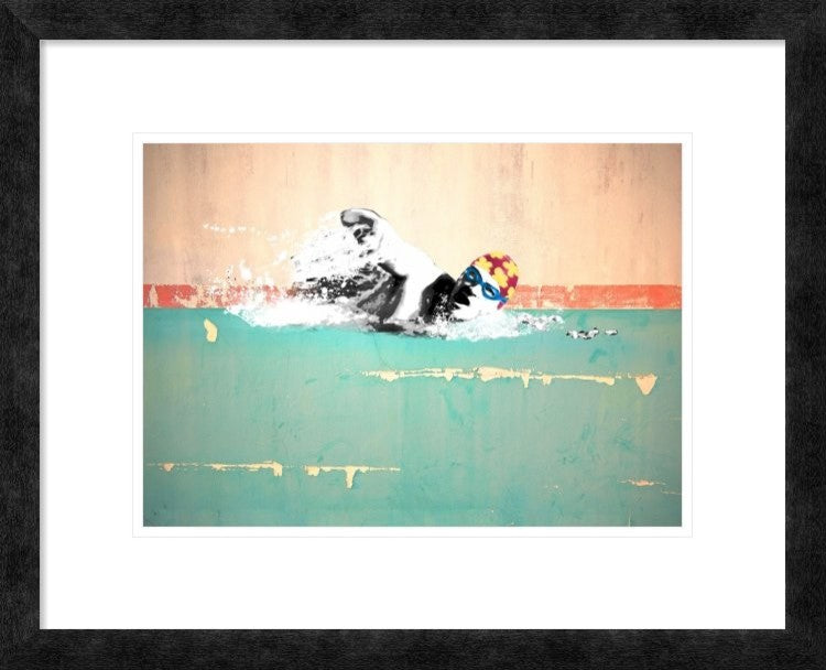 "Swim on! Bronx, NYC" Framed Digital Print by Masterfunk Collective, 24x20"