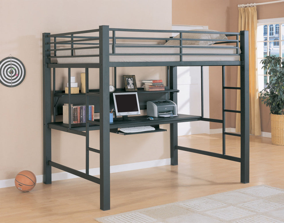 Emma Mason Signature Julian Youth Full Workstation Loft Bed in Black
