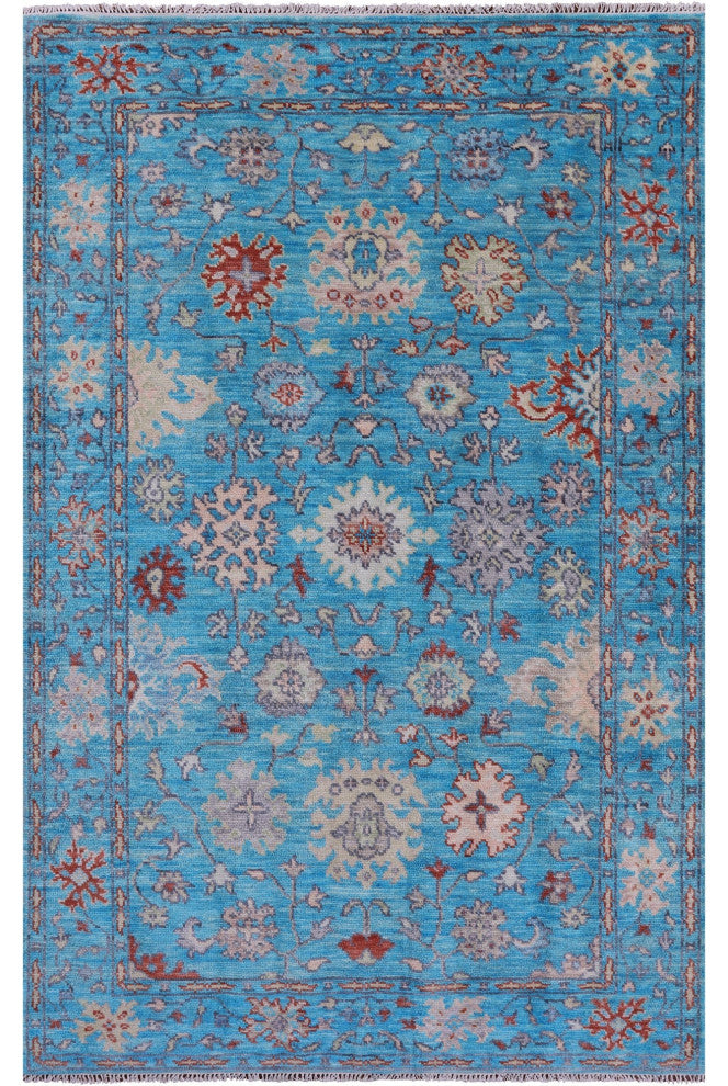 5' 3" X 8' 1" Turkish Oushak Handmade Wool Rug - Q13429