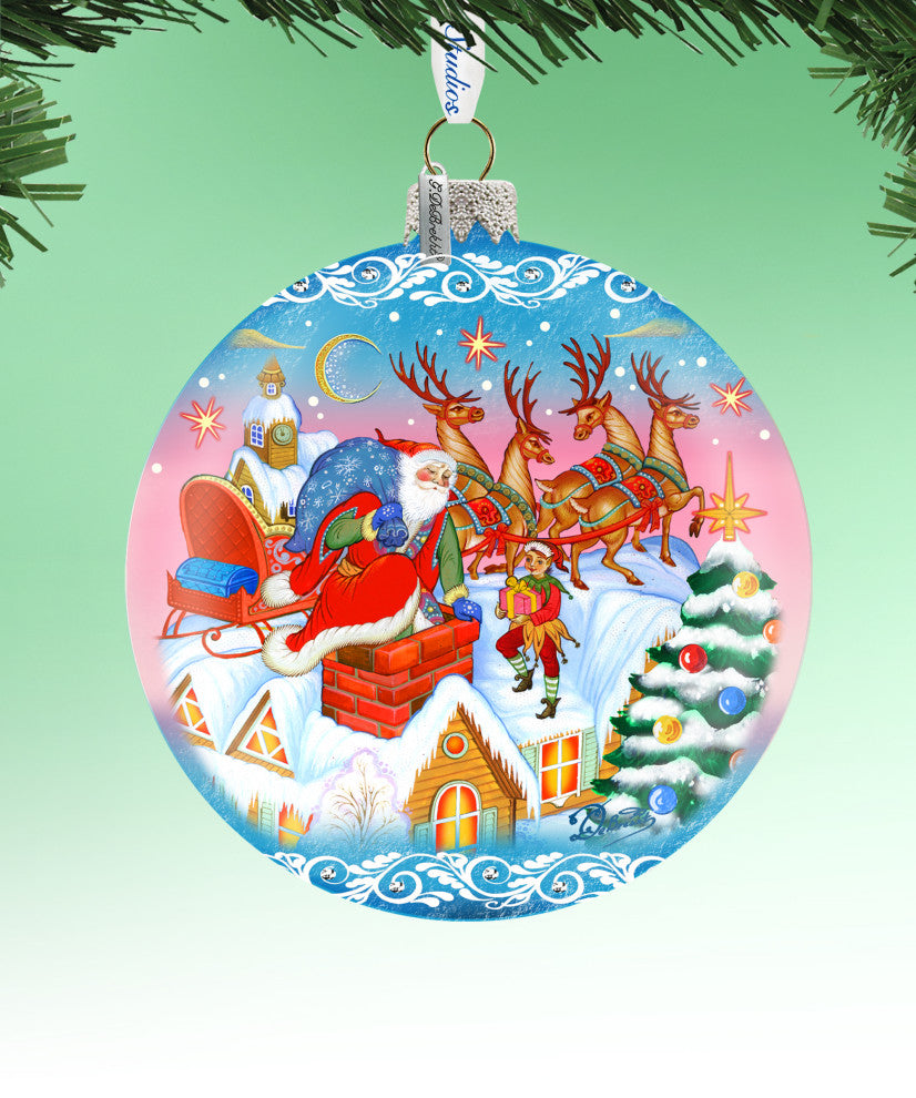Hand Painted Scenic Glass Ornament Special Delivery Ball, Limited Edition