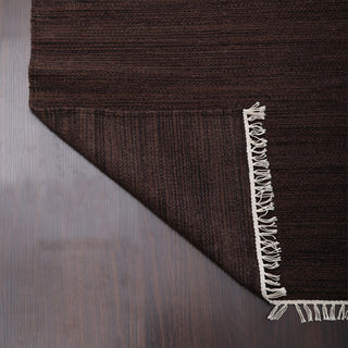 HAND WOVEN FLAT WEAVE KILIM WOOL ECO-FRIENDLY AREA RUGS,Brown, Solid Design