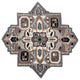 5" Gray and Beige Medallion Area Rug