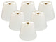 Royal Designs Clip On Chandelier Lamp Shade, Textured Linen White, 6 Inch, Set o
