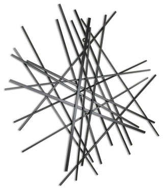 Avalon Large Abstract Wall Art, Black