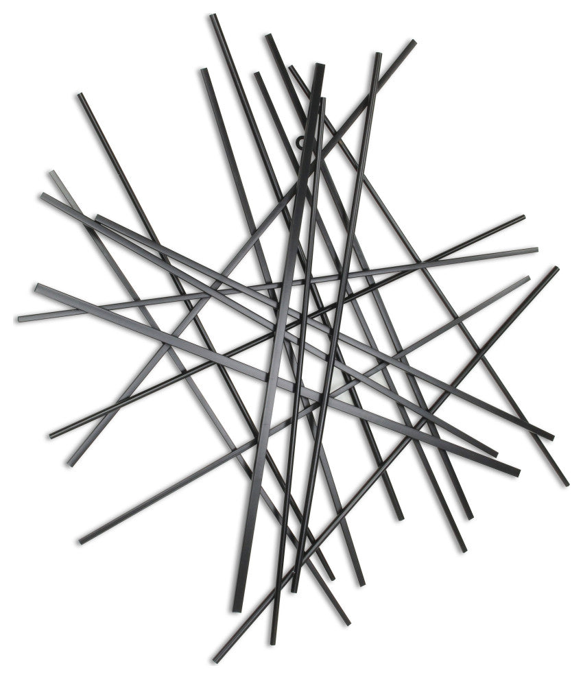 Avalon Large Abstract Wall Art, Black