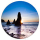 Sunset At Rodeo Beach Panorama, Seashore Round Metal Wall Art, 36"
