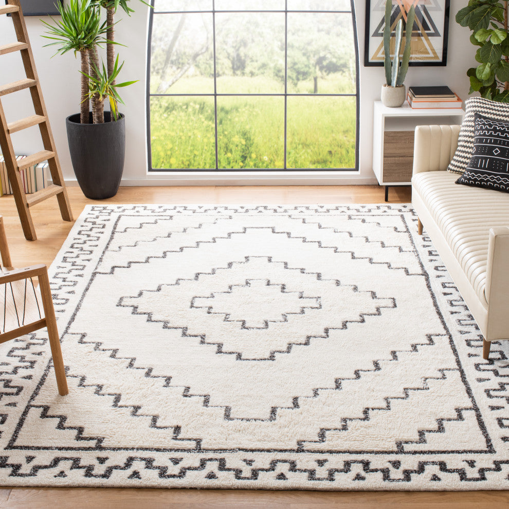 Safavieh Himalaya Collection CSB205Z Rug, Ivory/Black, 10' X 14'
