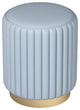 Nordic Makeup Stool Made of Leather with Iron Base, Blue