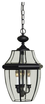 Quoizel NY1179K Three Light Outdoor Hanging Lantern Newbury Mystic Black