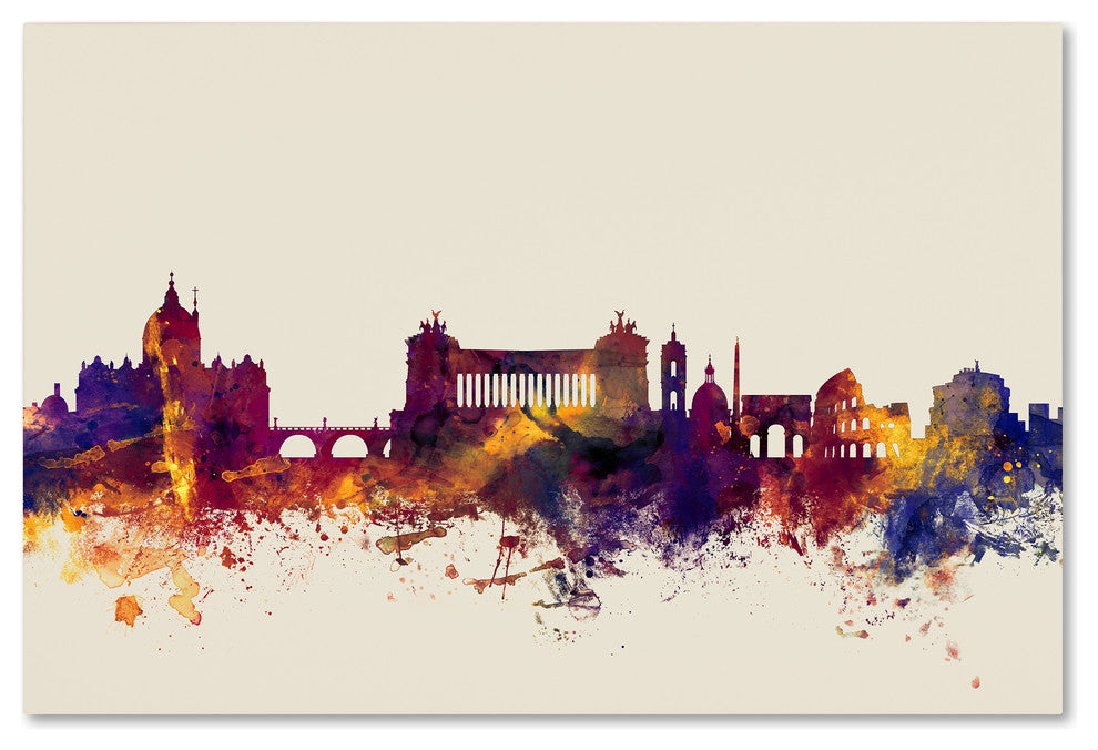 Michael Tompsett 'Rome Italy Skyline' Canvas Art, 19"x12"