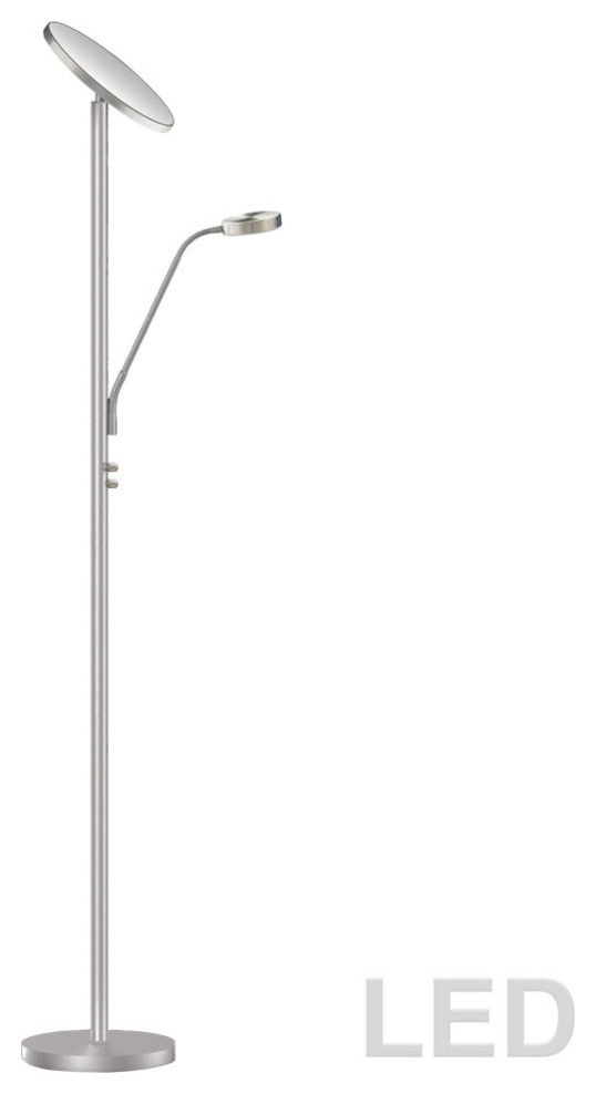 Mother & Son Floor Lamp, Satin Nickel Finish
