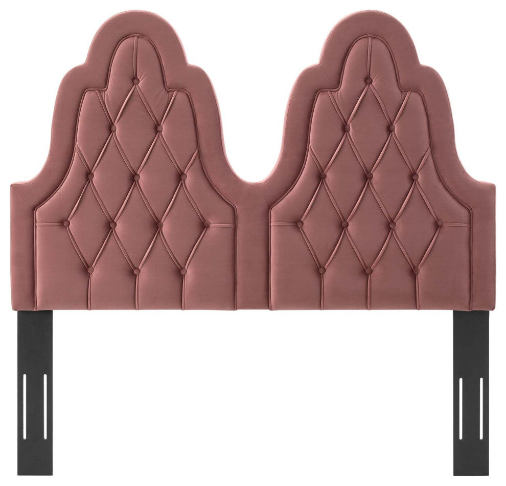 Tufted Headboard, King Size, Velvet, Pink, Modern Contemporary, Bedroom Master