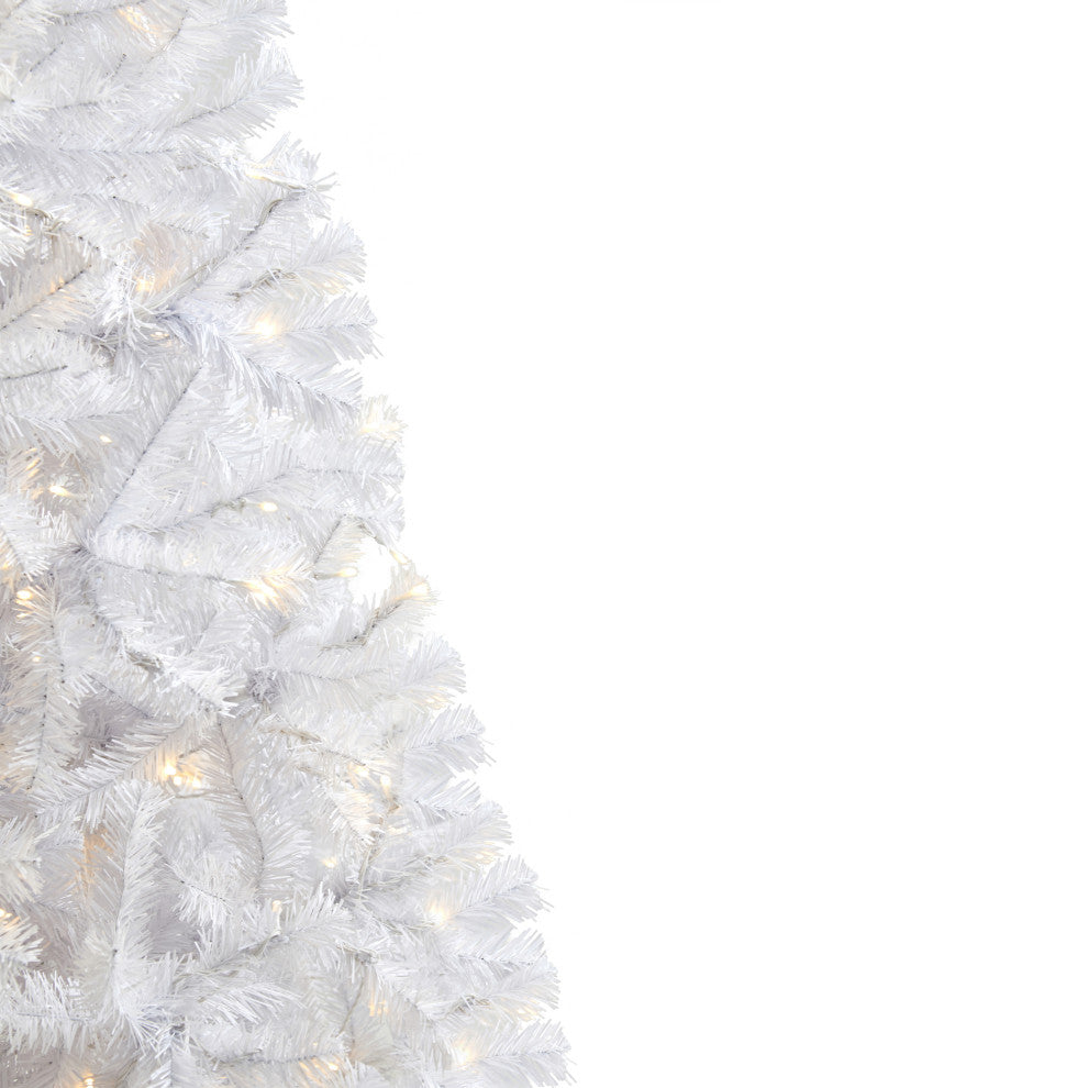6' White Faux Christmas Tree With 680 Bendable Branches and 250 Clear LED Lights