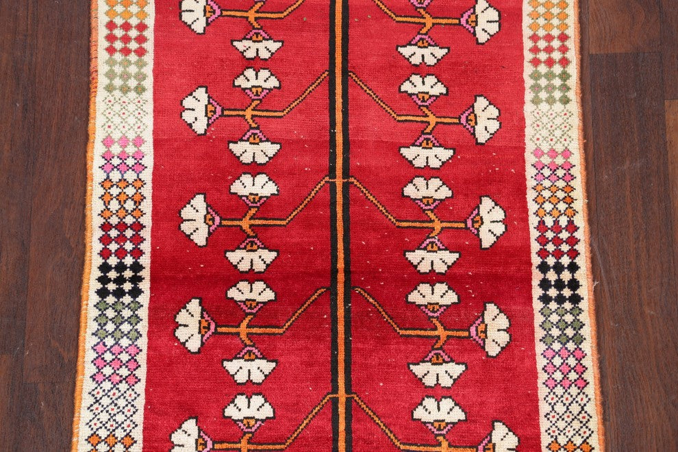 Consigned, Hand-Knotted Persian Traditional Gabbeh Oriental 6 ft Rug, Red, 3'x6'