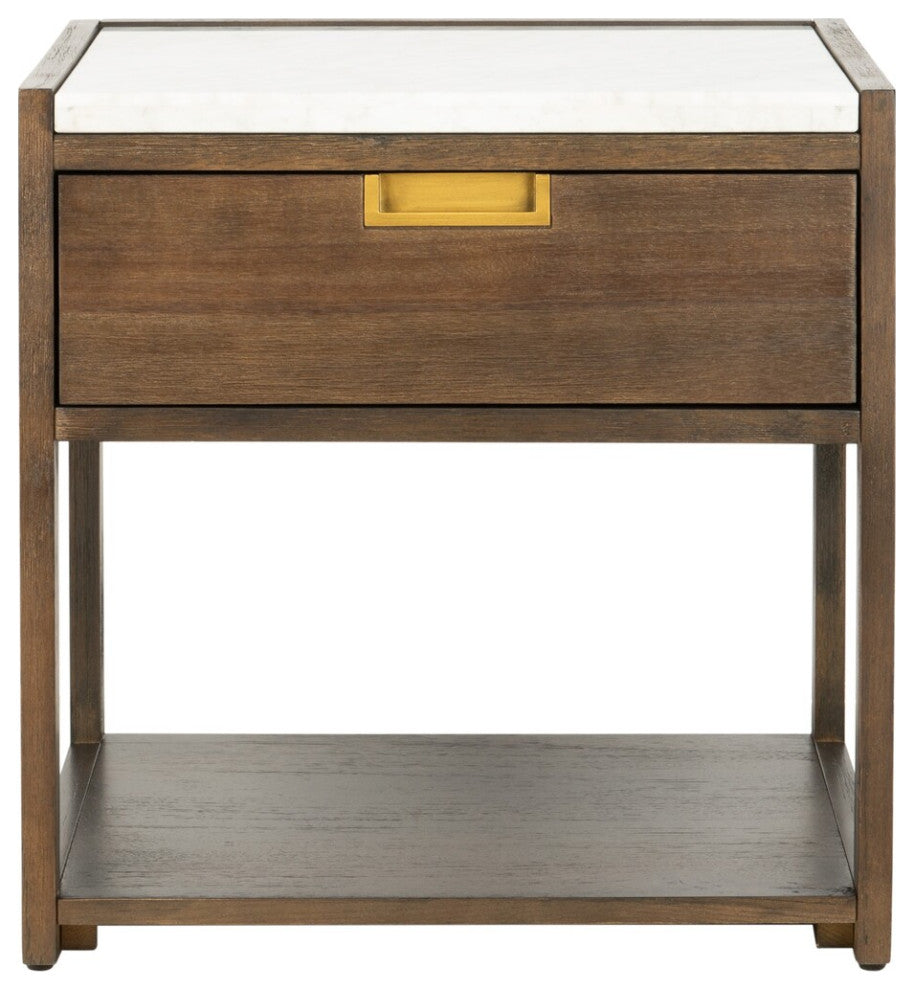 Safavieh Couture Adeline 1 Drawer Nightstand, Dark Chocolate