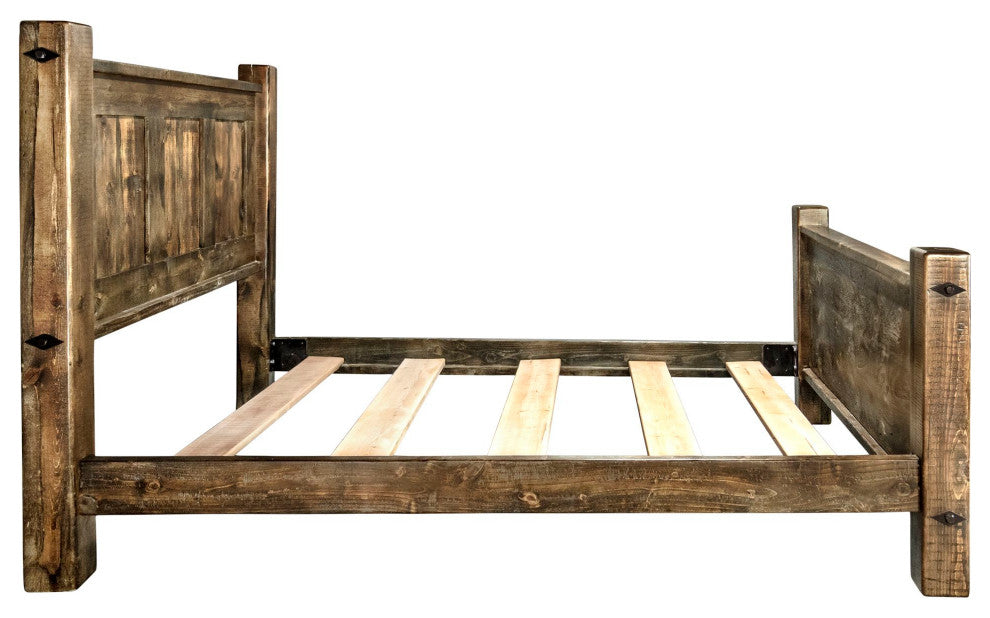 Big Sky Collection Rugged Sawn Panel Bed, Twin, Provincial Stain
