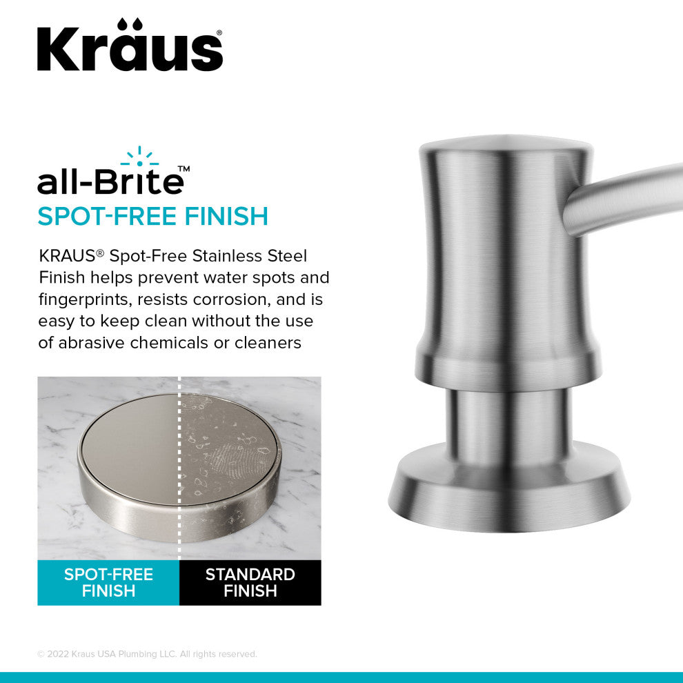 Soap Dispenser, All-Brite Spot Free Stainless Steel