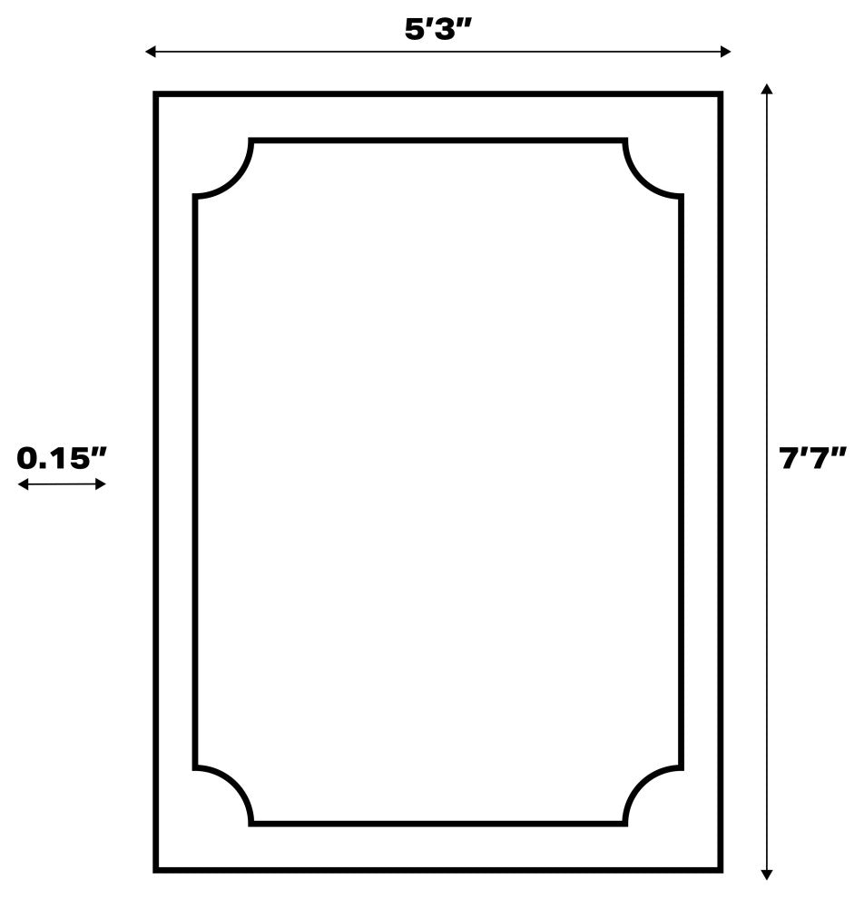 Miles Modern Minimalist Radius Corner Solid Indoor/Outdoor Shaped Area Rug