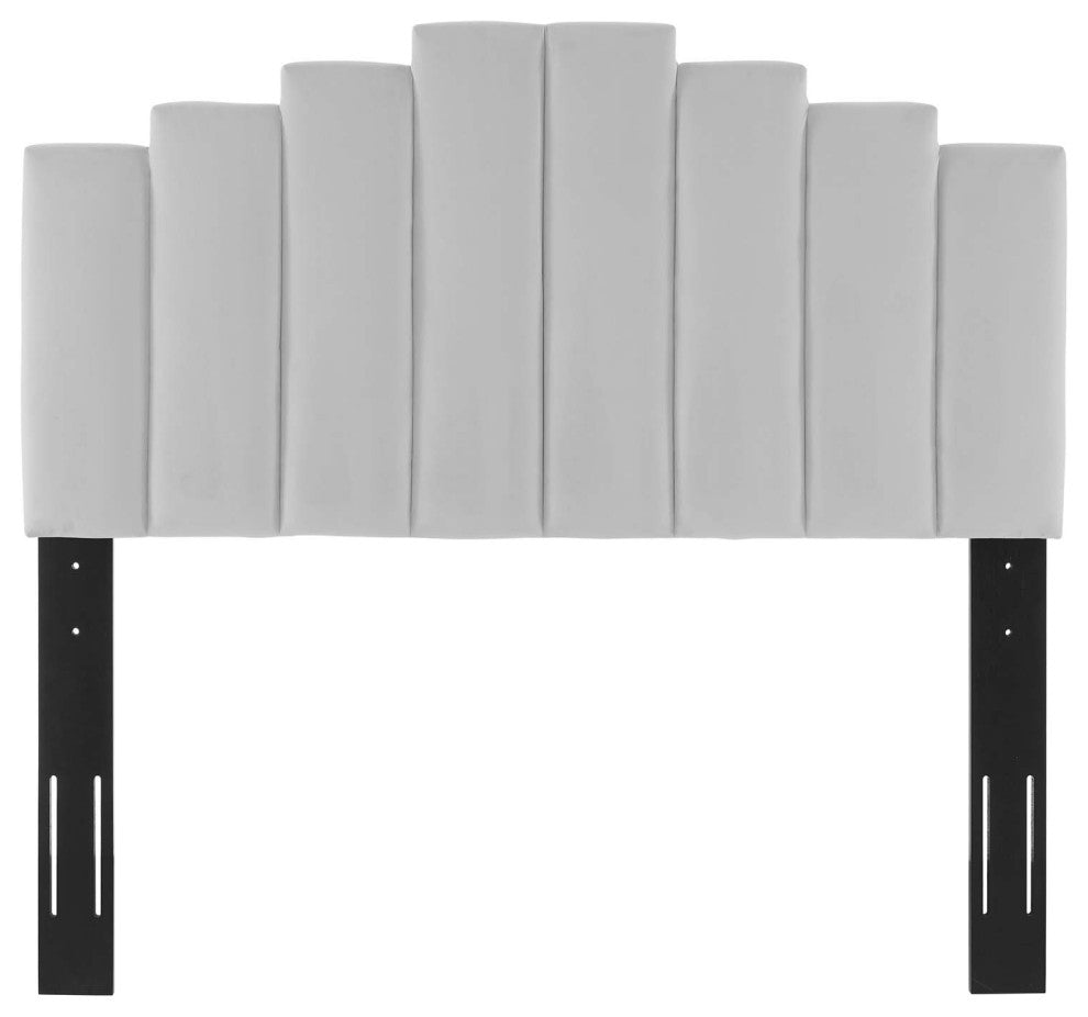 Elise Queen Performance Velvet Platform Bed MOD-6692-LGR